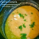 slow cooker with lentil soup for pinterest