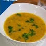 A pinterest image for lentil soup