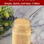 Pinterest image for banana date smoothie.