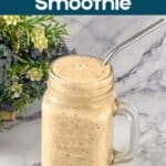 Pinterest image for banana date smoothie.
