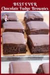 Chocolate fudge brownies on a tray.