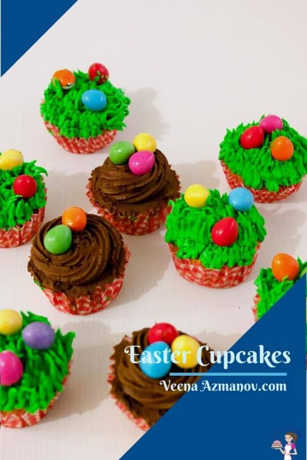 Pinterest image for Easter cupcakes