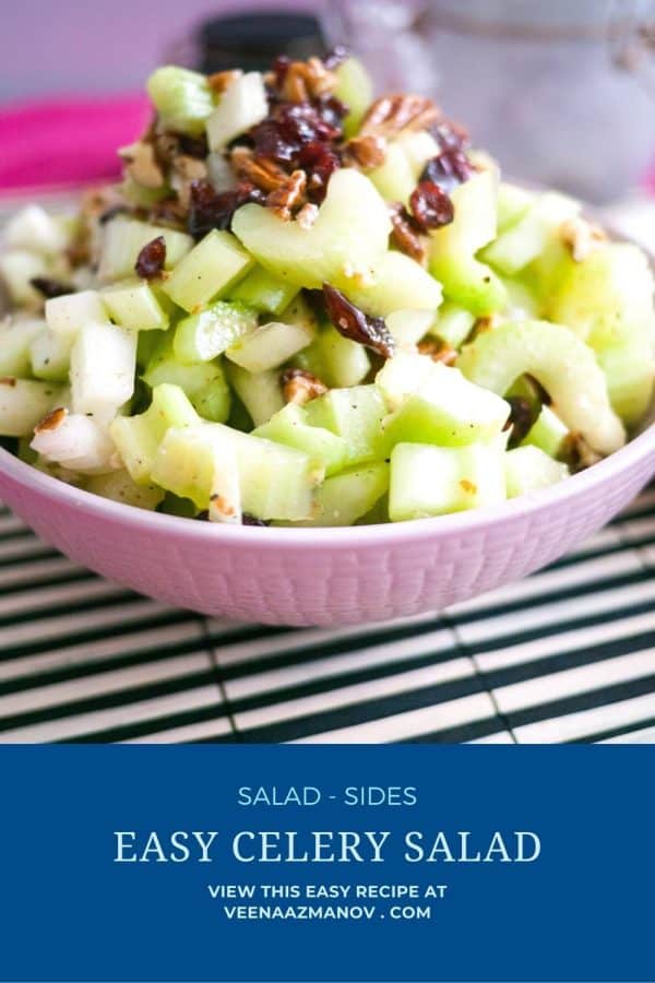Pinterest image for salad with celery.