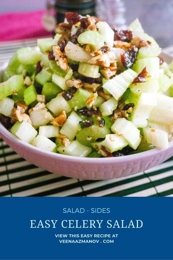 Pinterest image for celery salad.