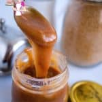 Butterscotch consistency flowing thru a spoon