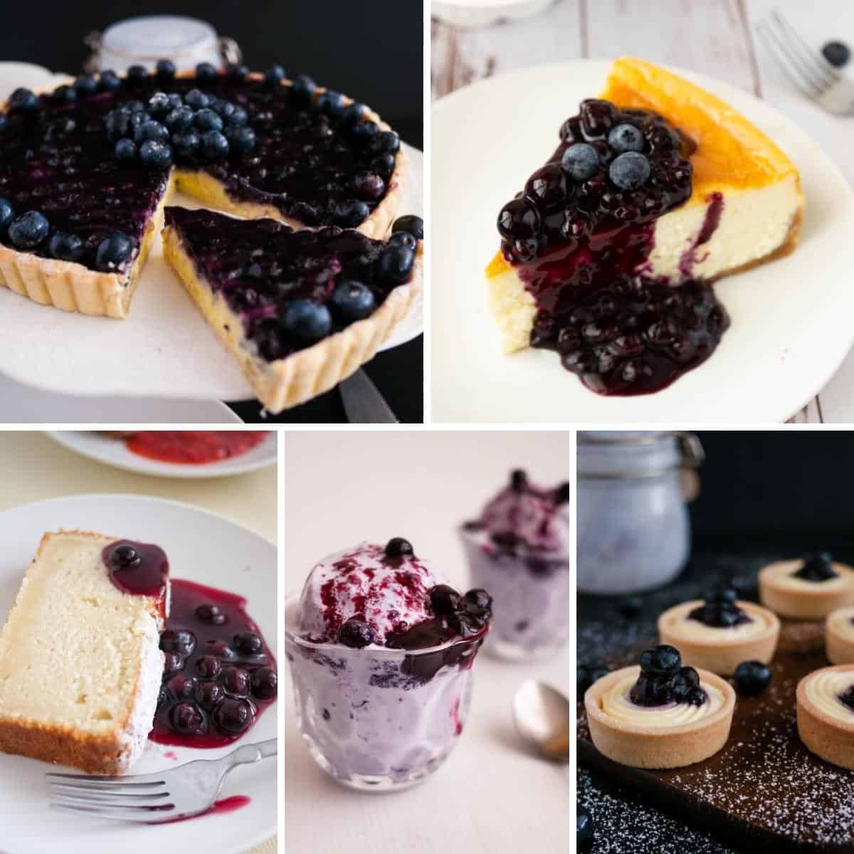 Recipe Collage of Recipes using Blueberry Filling.