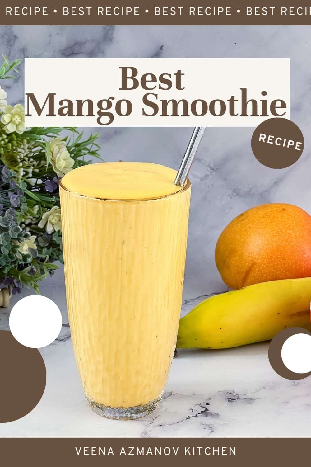 Pinterest image for mango smoothie.