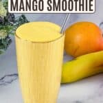 Pinterest image for mango smoothie.