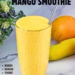 Pinterest image for mango smoothie.