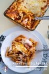 Quick and Easy Lasagna made with Penne Pasta and fresh tomato sauce