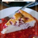 Pinterest image for cheesecake with ricotta and strawberries.