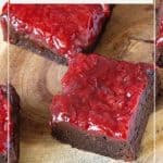 Pinterest image for brownies with strawberries.