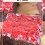 Pinterest image for brownies with strawberries.