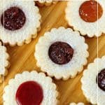 Pinterest image for Austrian Linzer cookies.