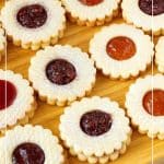 Pinterest image for Austrian Linzer cookies.