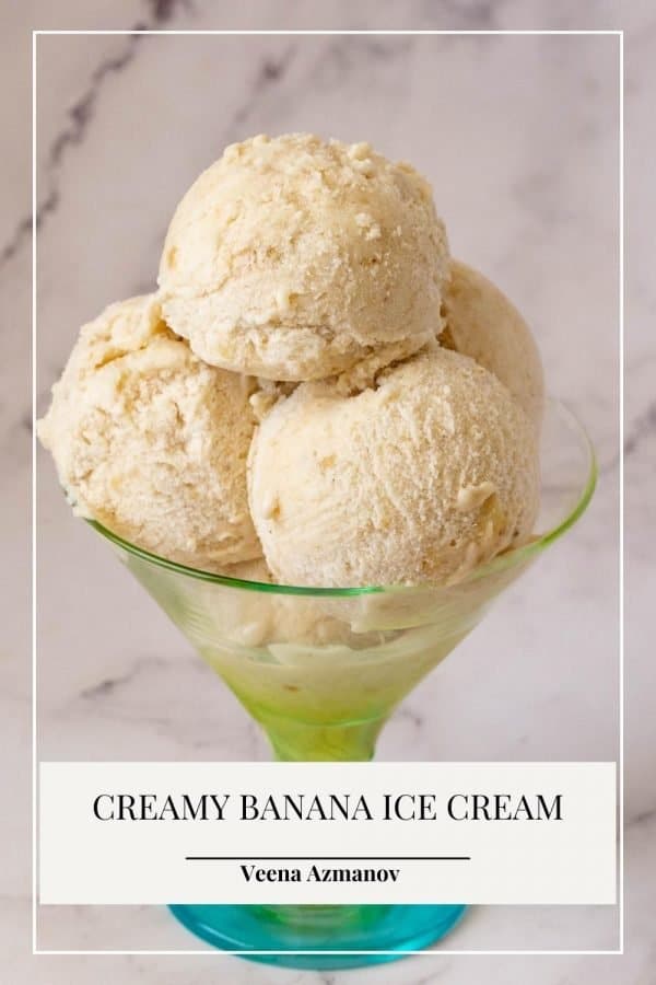 Pinterest image for Ice cream with Banana.