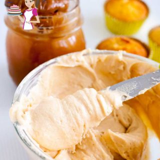 I call Butterscotch buttercream frosting the twin sister of caramel buttercream frosting. While quite similar butterscotch buttercream has a uniquely delicate and sweet flavor from the brown sugar. Much softer than a caramel frosting and goes well with a number of amazing cake flavors such as banana, pumpkin, apple and even simple vanilla or chocolate cupcakes.