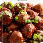 Pinterest image for Mongolian Asian Meatballs.