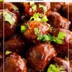 Pinterest image for Mongolian Asian Meatballs.