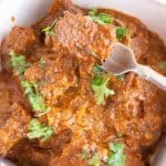 Pinterest image for beef curry.