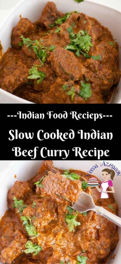 Social Media Optimized Image for Slow Cooked Indian Beef Curry Recipe aka Slow Cooker Beef Curry made with authentic Indian Spices