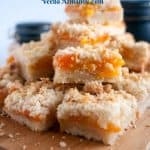 Pinterest image for apricot crumble bars.