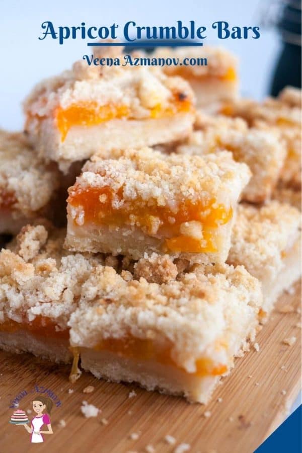 Pinterest image for crumble bars with apricot.