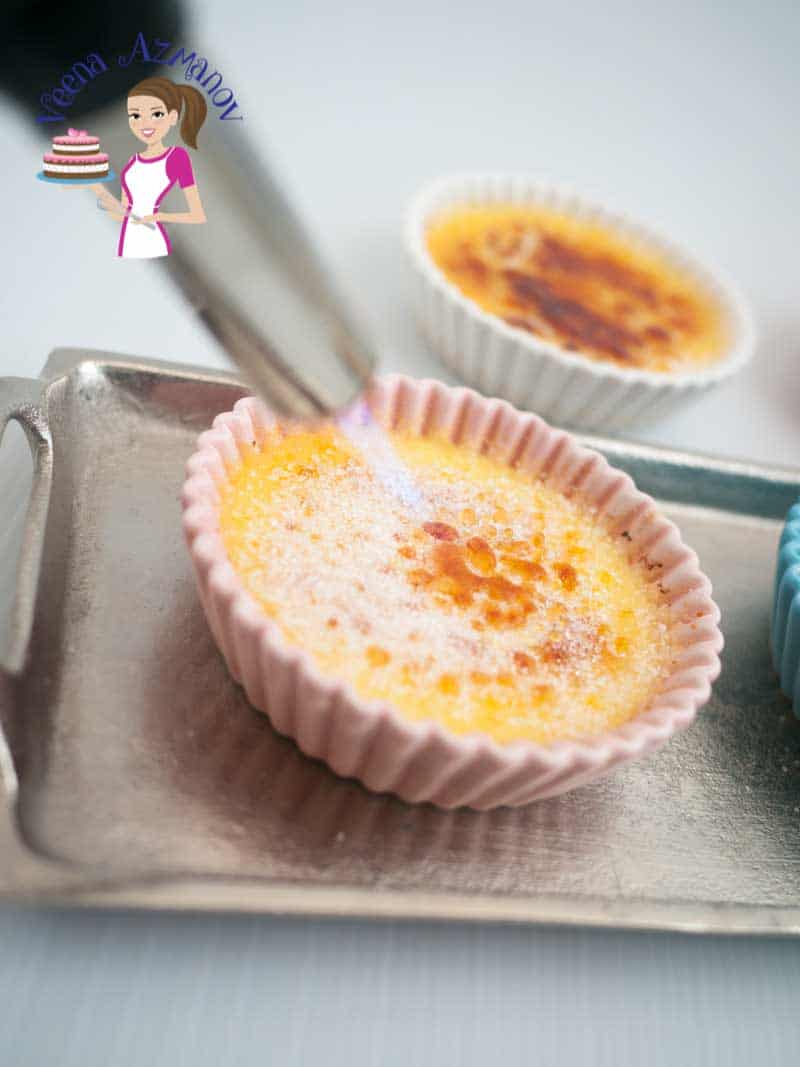 A torch used to burn the sugar on top of a creme brûlée.