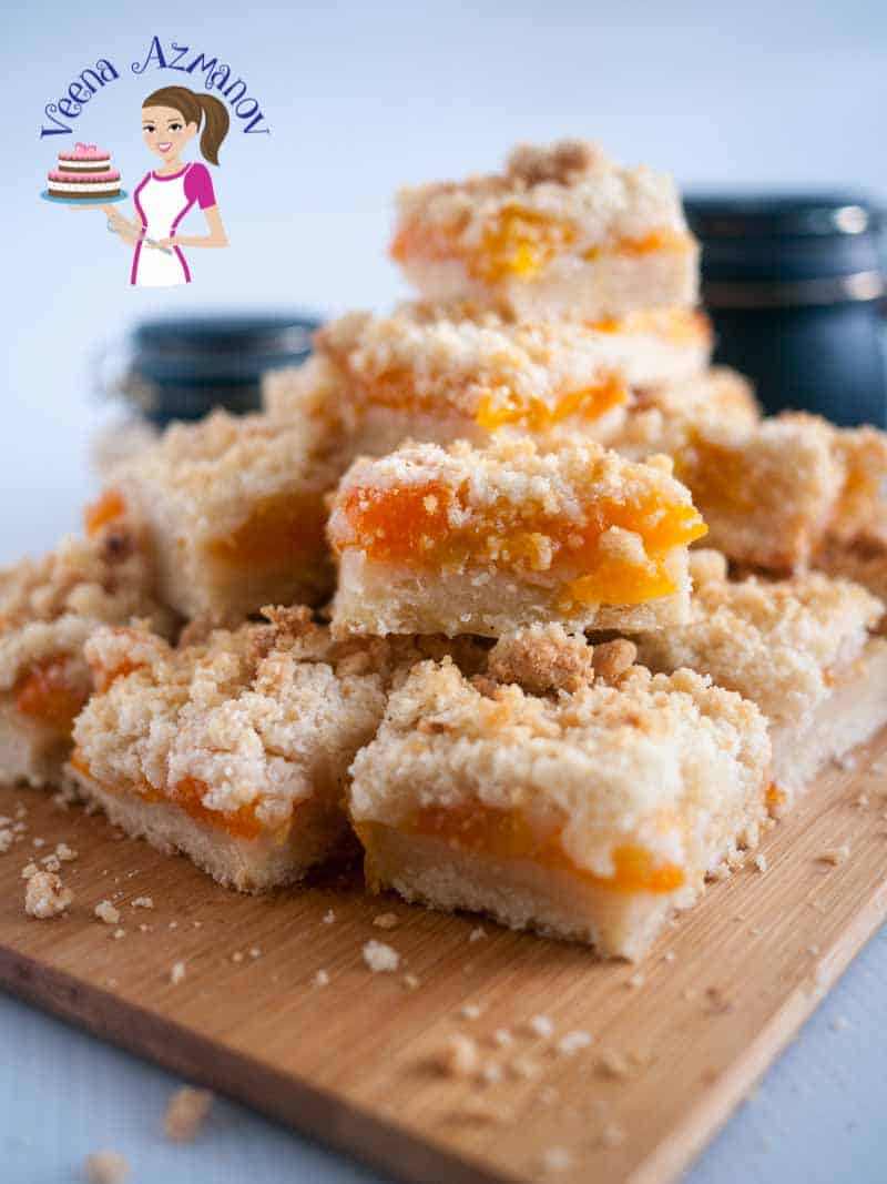 display of the apricots bars with the center closeup