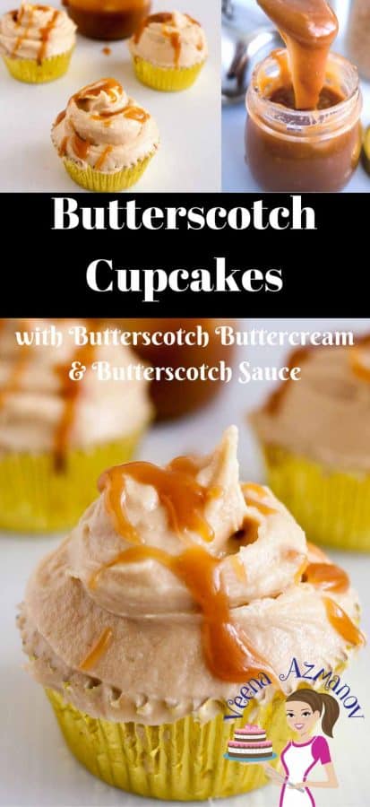 These moist butterscotch cupcakes get their unique flavor from brown sugar. Served with a dollop of soft butterscotch buttercream and drizzled with soft creamy butterscotch sauce for that ultimate luxury.