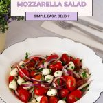 Pinterest image for Cherry Tomato Mozzarella Salad.