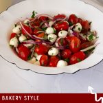 Pinterest image for Cherry Tomato Mozzarella Salad.