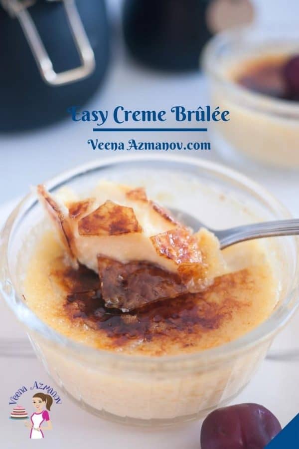 Pinterest image for creme brulee.