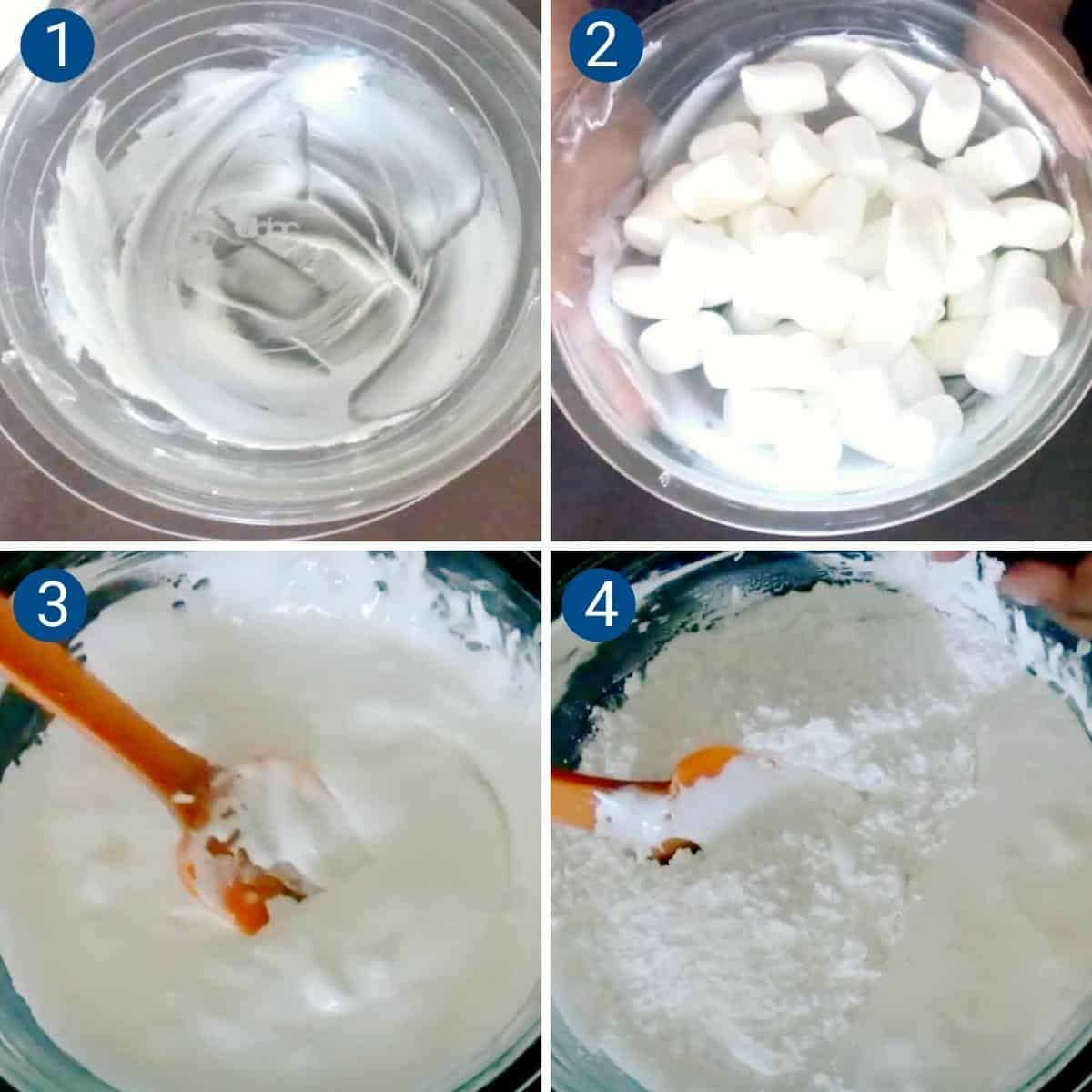 Progress pictures collage - marshmallow fondant