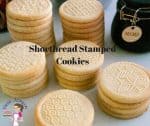 These shortbread stamped cookies are buttery and with a soft crumb that almost melt in the mouth. They are simple and easy to make so they are great when you need an afternoon tea cookie or if you want to gift them as festive treats.