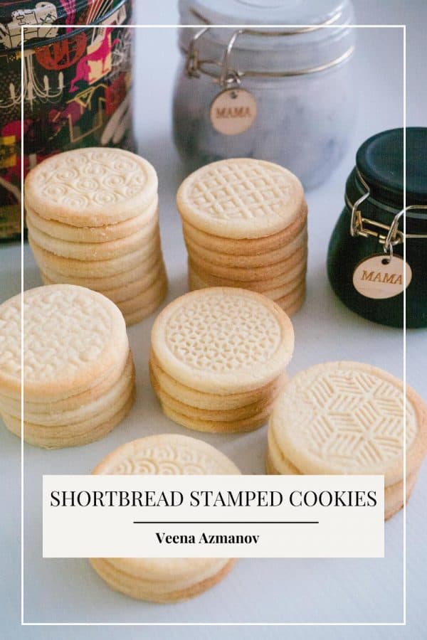 Pinterest image for stamped Shortbread Cookies.