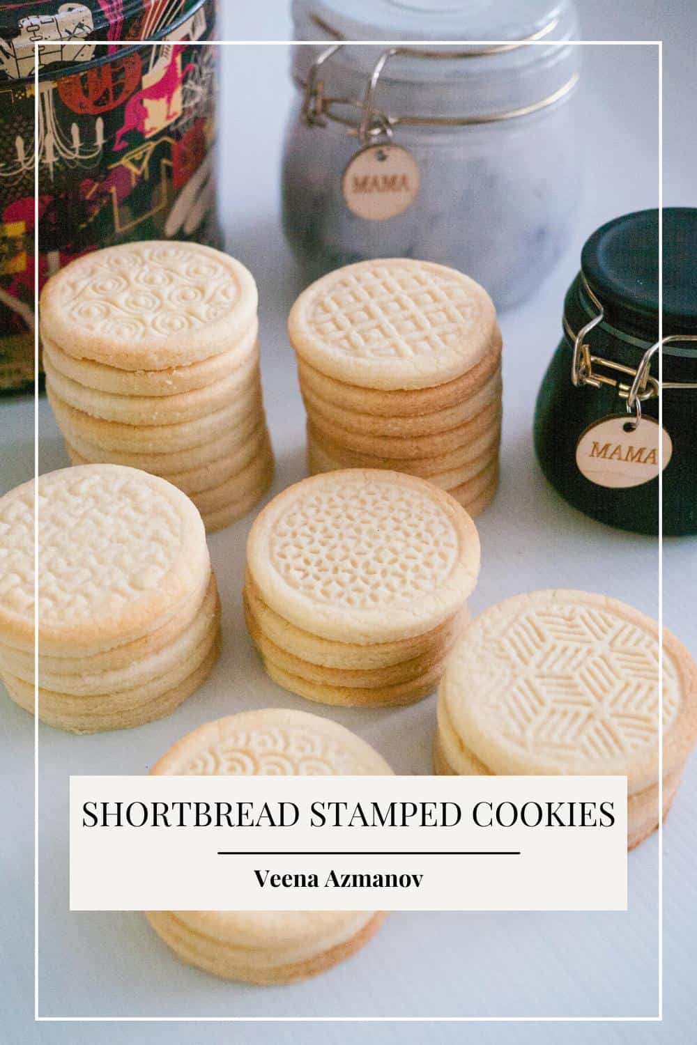 Pinterest image for stamped Shortbread Cookies.