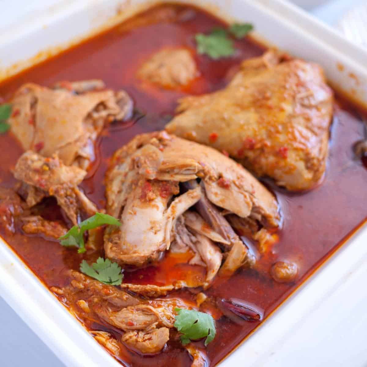A casserole with curry chicken.