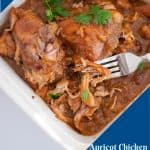 A pinterest image for chicken with apricot jam