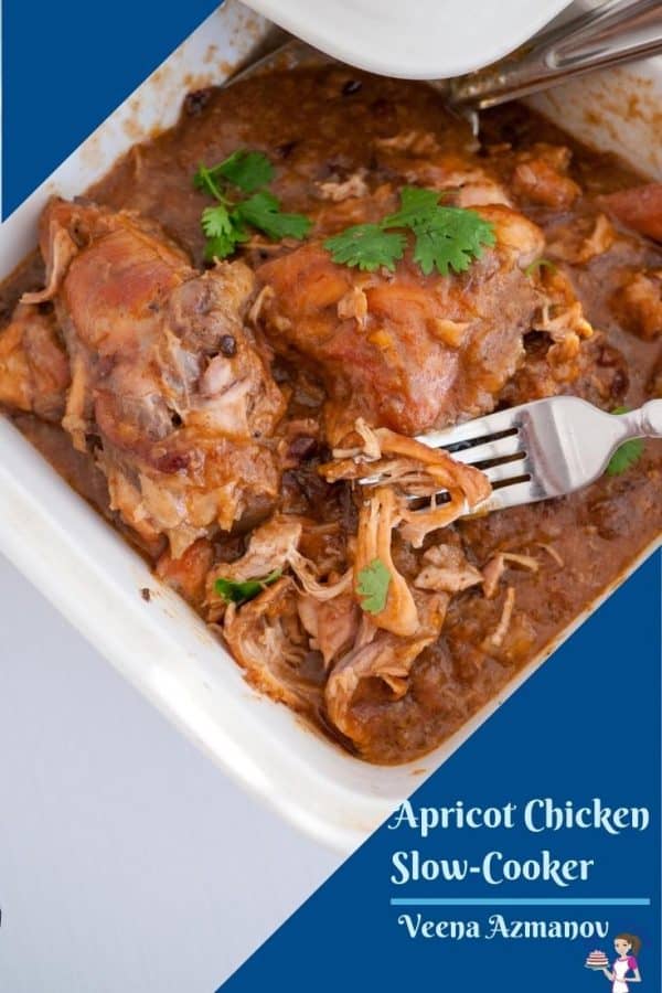 A pinterest image for chicken with apricot jam