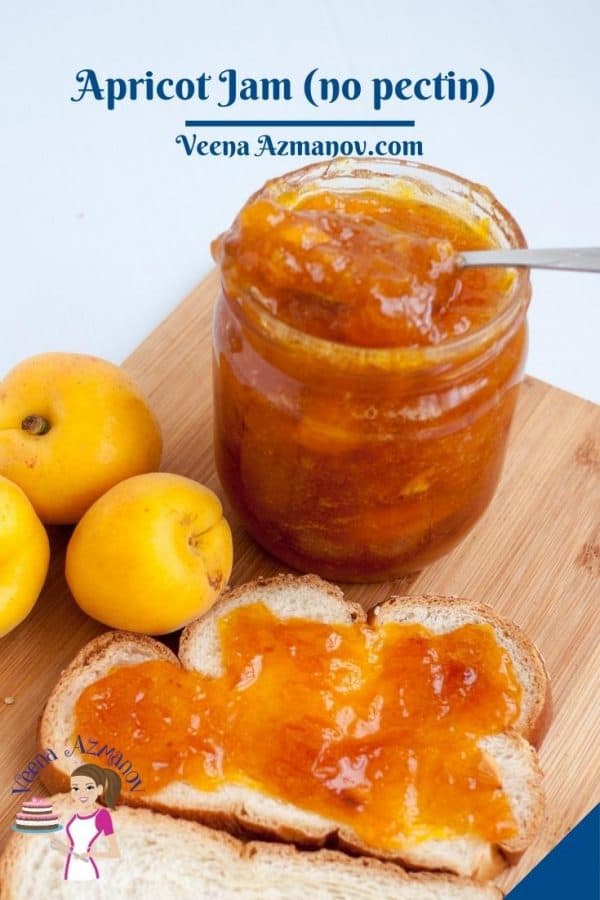 Pinterest image for jam with apricots.