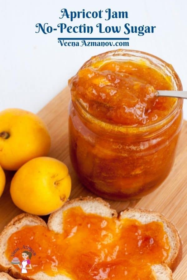 Pinterest image for jam with apricots.