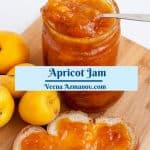 Pinterest image for apricot jam.