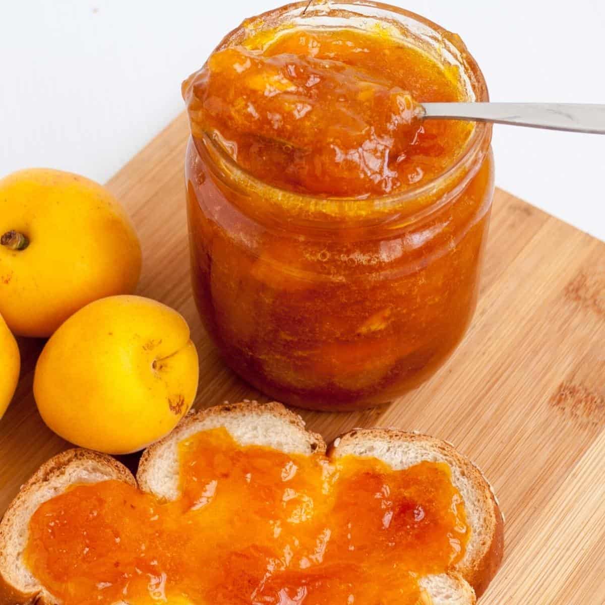 A jar of apricot jam.