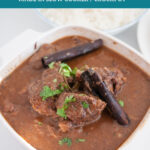 A Pinterest image for slow cooker beef in red wine.