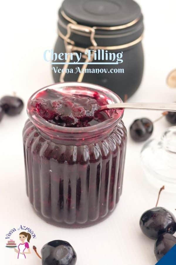 Pinterest image for cherry fruit filling.