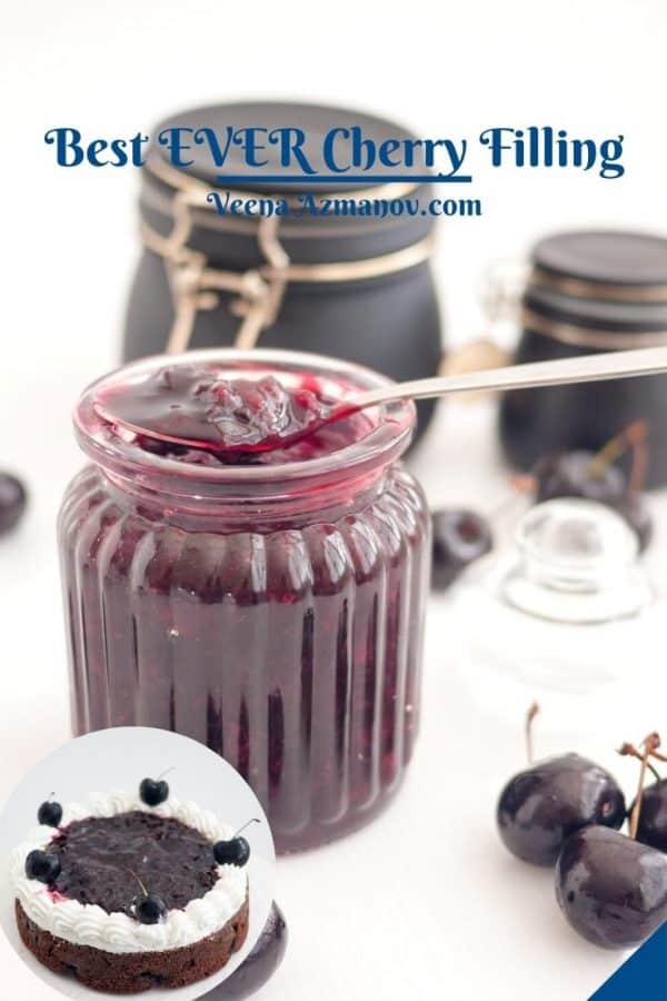 Pinterest image for cherry fruit filling.