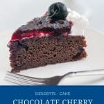 Pinterest image for chocolate cherry cake.