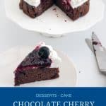 Pinterest image for chocolate cherry cake.