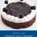 Pinterest image for chocolate cherry cake.